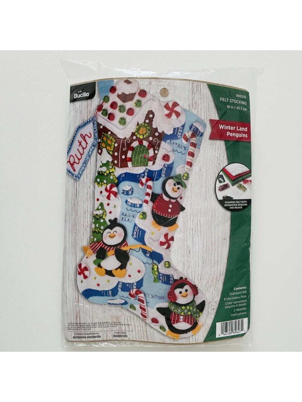 Bucilla Winter Land Penguins Christmas Felt Stocking Kit 89627E GingerbreadHouse